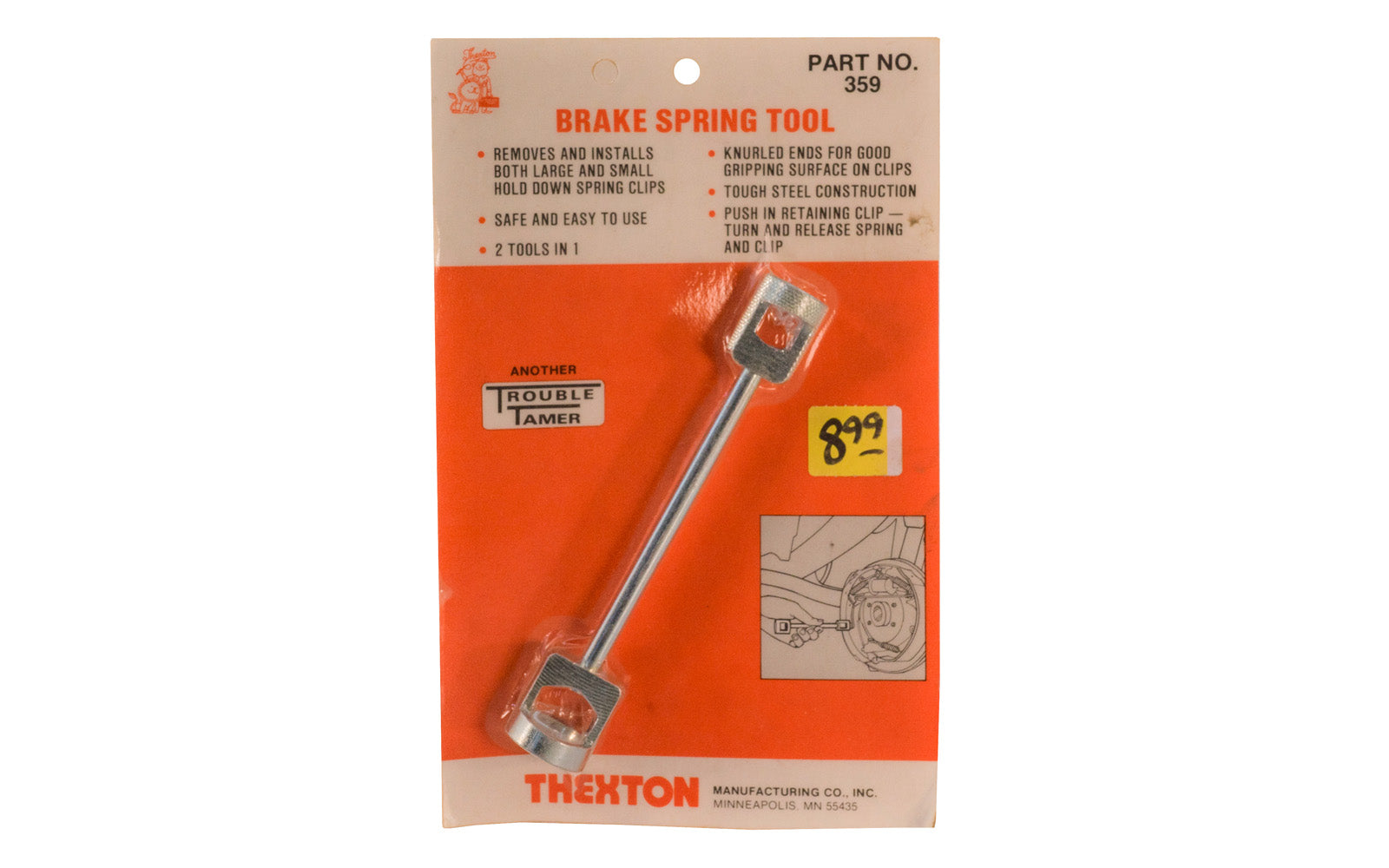 Thexton Brake Spring Tool. Part No. 359.  Thexton Manufacturing Company, Minneapolis MINN.