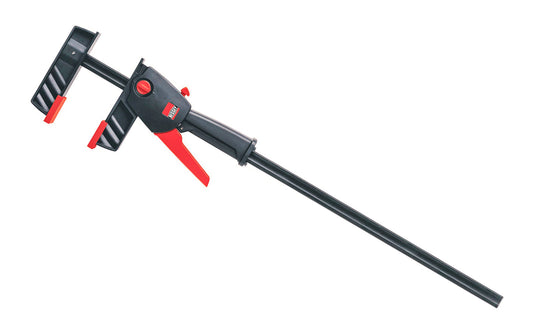 Bessey 24" DuoKlamp Clamp ~ DUO65-8 - One handed clamp & spreader. Clamp or spread with the turn of a button, no tools necessary. 24" max opening & 3-1/4" deep throat. Jaws resist flex & withstand up to 260 lb. of clamping force. Soft pressure caps prevent marring of wood by distributing pressure over a greater area.  091162000472