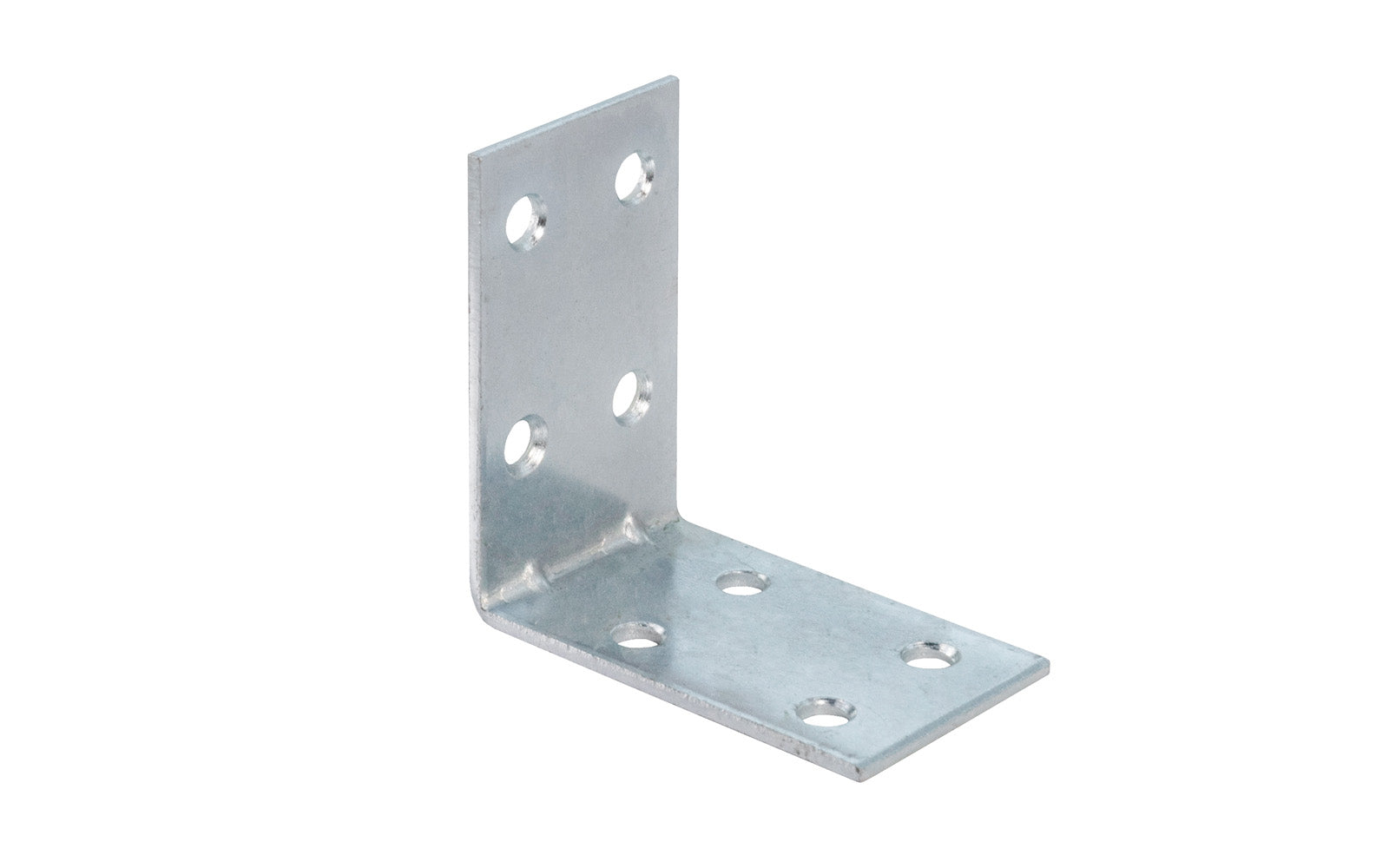 These double width corner braces are designed for furniture, cabinets, shelving support, etc. Allows for quick & easy repair of items in the workshop, home, & other applications. Made of steel material with a zinc plated finish. Available in  1-1/2