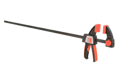 Bessey 36" One-Handed Clamp ~ EZS 90-8. 36" max opening - 3-1/2" throat depth. Intelligent release mechanism on clamp, the upper section can quickly convert from clamping to spreading without tools. Soft pads. 445 lbs. clamping force. Well balanced, ergonomic design for easy, single-handed use. 788502200530