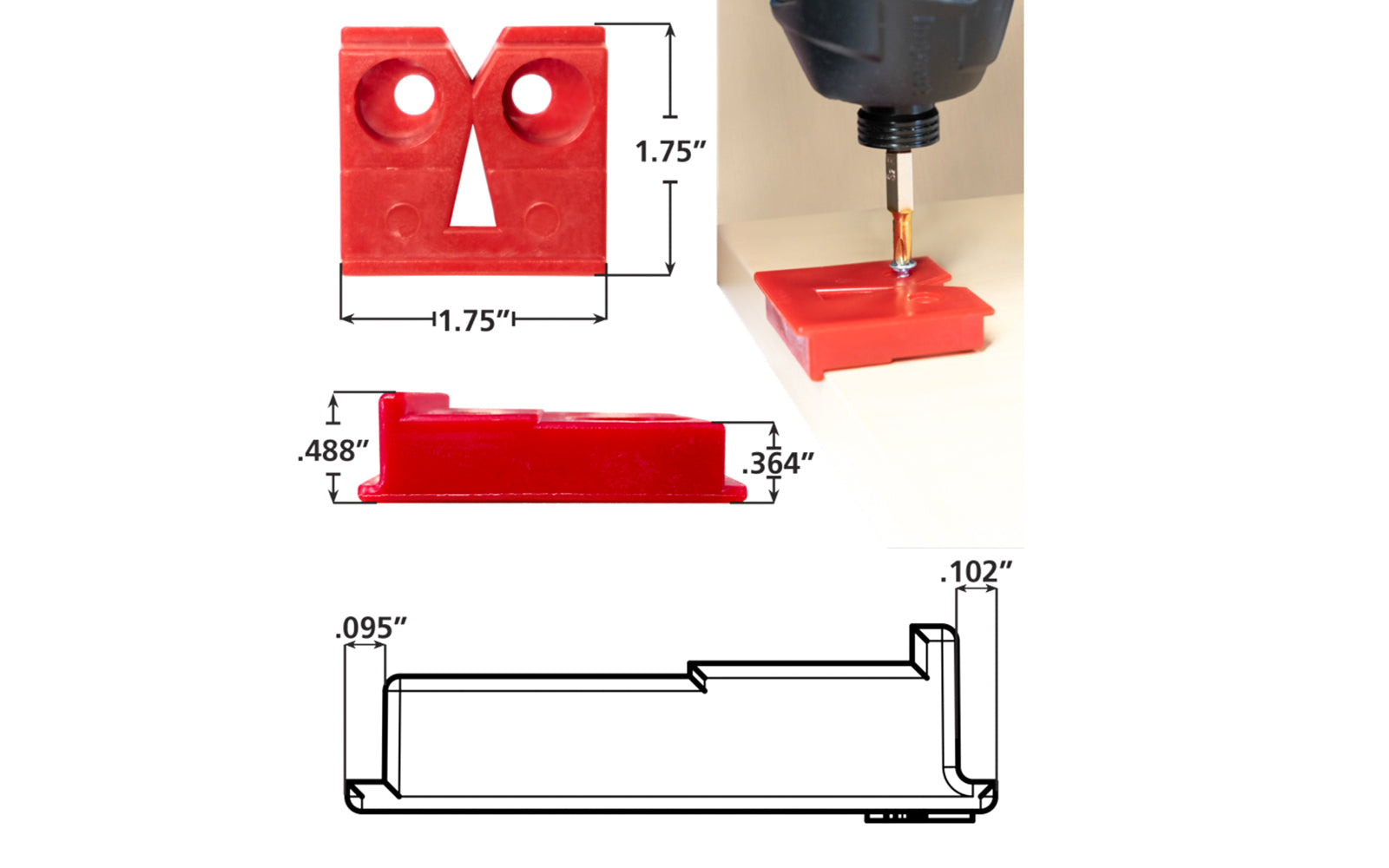 Euro Door Jig is a compact tool used for accurate & repeatable placement of FastCap's Euro Door Stops on cabinets - EURO DOOR STOP JIG