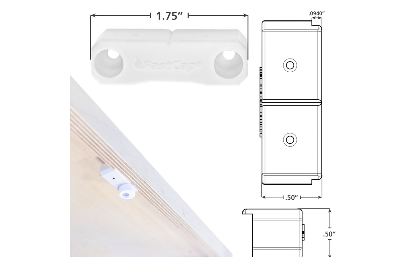 Euro Door Mount by FastCap is designed for face frame cabinets. Position the mount to the inside of the face frame with FastCap Kolbe Korner screws. Simply use the holes to align our Standard Euro Door Stop & screw into place. Can be used for single-door or double door cabinets