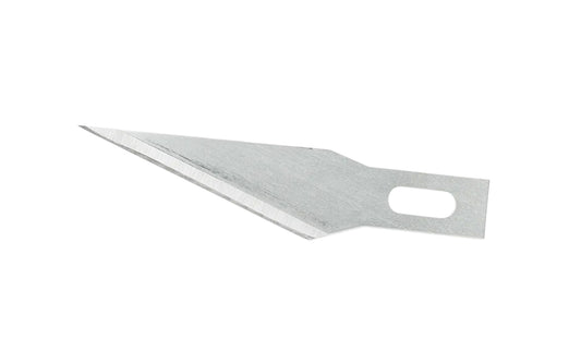 Excel #11 Knife Blades - 5 Pack. Made of sharp high carbon steel. Great for use on paper, card-stock, stencils, film, photographs, tape, plastic, cork, wood, vinyl, cloth, leather, foam boards & most other light-weight crafting. Fits K1,  K3,  K17,  K18,  K26,  K30,  K71 Excel Knives. Made by Excel Blades. Made in USA.