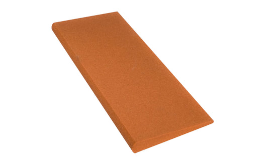 Norton Round Edge Fine India Slip Stone with fine grit aluminum oxide abrasive. To improve sharpening & reduce clogging, use with oil. Great for sharpening carving tools & gouges. 4-1/2" length  x  1-3/4" width  -  1/4" x 3/32" thickness. Made by Norton, Saint Gobain. Model FS24. 614636871455
