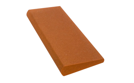 Norton Round Edge Fine Slip Stone with fine grit aluminum oxide abrasive. To improve sharpening & reduce clogging, use with oil. Great for sharpening carving tools & gouges. 4-1/2" length  x  1-3/4" width  -  1/2" x 3/16" thickness. Made by Norton, Saint Gobain. Model FS44. 614636871752