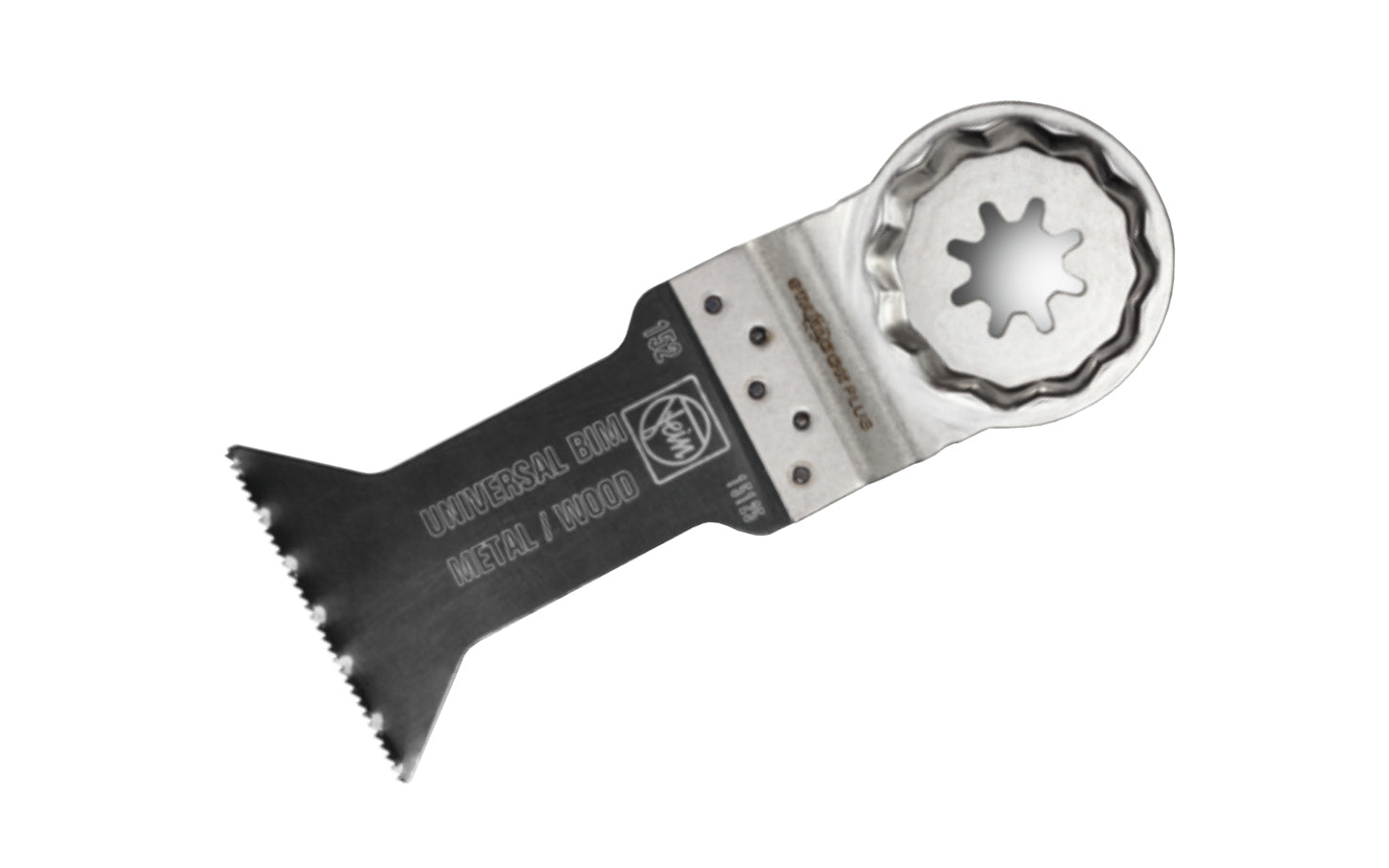 Fein Tools 1-3/4" Wood & Metal E-Cut Universal BIM Blade. Bimetal with wavy universal teeth. Broad application spectrum for sheet metal up to 5/64"(2 mm), aluminum profile, copper pipes, wood, dry wall & plastics. Blade Depth:  2-3/8" (60 mm). Starlock Plus mounting system.    Made in Germany.