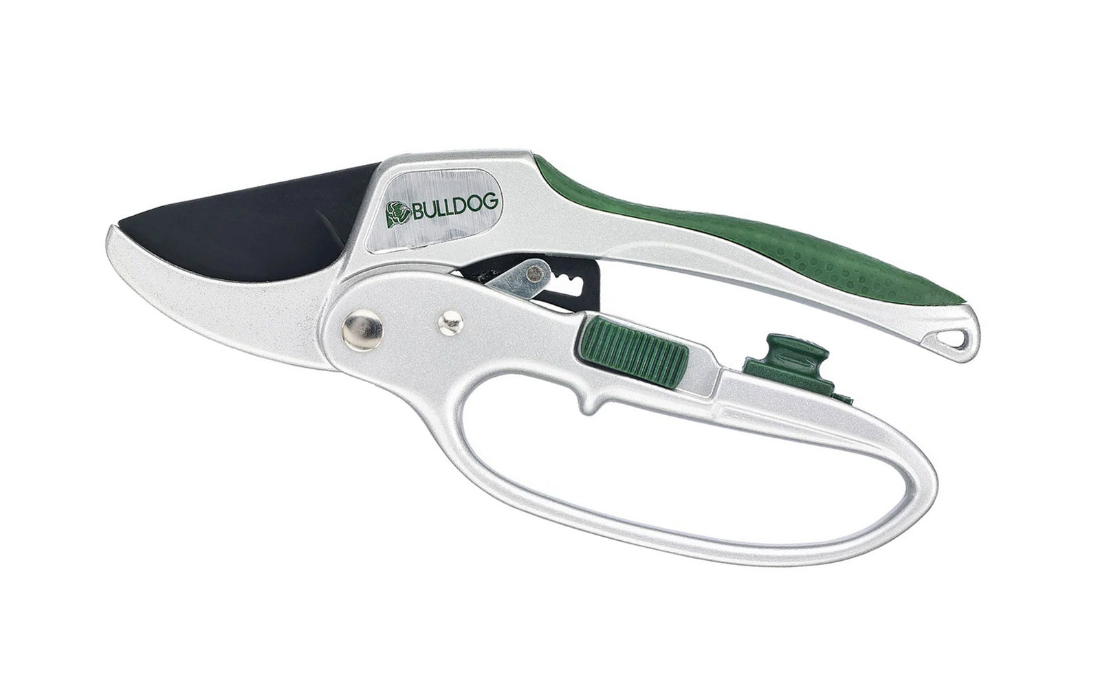 These Ratchet Secateurs / Pruning Shears are made by Bulldog Tools. The ratchet mechanism will help cut through thicker twigs & branches. 20 mm cutting diameter capacity.  Bulldog Tools forged heads are tested to & exceed British standard BS3388.