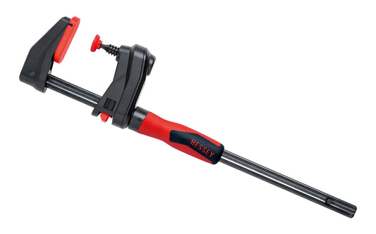 Bessey GearKlamp - 12" Opening Capacity ~ GK30 creates the possibility of reaching "into” confined spaces to achieve clamping solutions. Fast action, secure clamping force up to 450 lbs. 12" max opening - 2-3/8" throat depth. Quick-release shift button to quickly adjust sliding bar. Model GK30. 788502204439