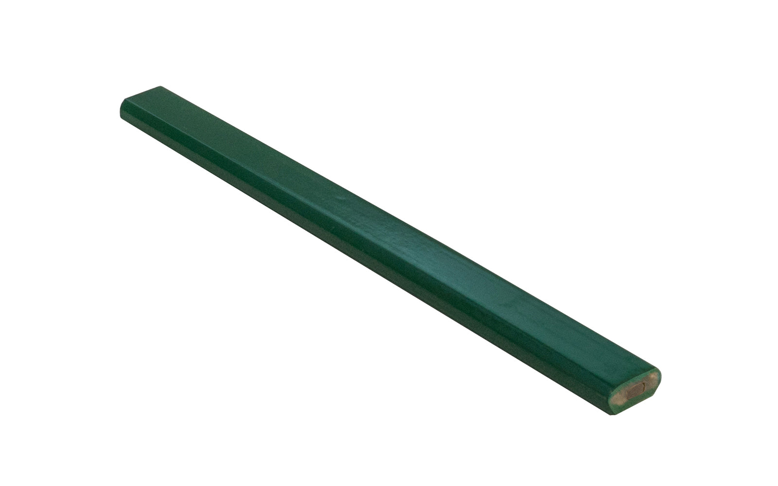 This Green color Carpenter's Pencil is designed for drawing out visible lines, marking drill holes, measurements, & good for other construction needs. It has broad point type with #2 hard pencil lead. Great for coarse lines on rough surfaces. Wide hex shape prevents pencil from rolling. Graphite Construction Pencil.