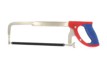 Heavy Duty Adjustable Pistol Grip Hacksaw good for cutting glass, ceramic tile, hardened steel or bone, & variety of materials. Heavy duty steel frame provide strength & durability. Adjustable Frame Accepts 10" & 12" Hacksaw Blades. 3-3/4" Cutting Depth. Rubberized D-grip Handle. 17" length. 009326316536. Made in USA