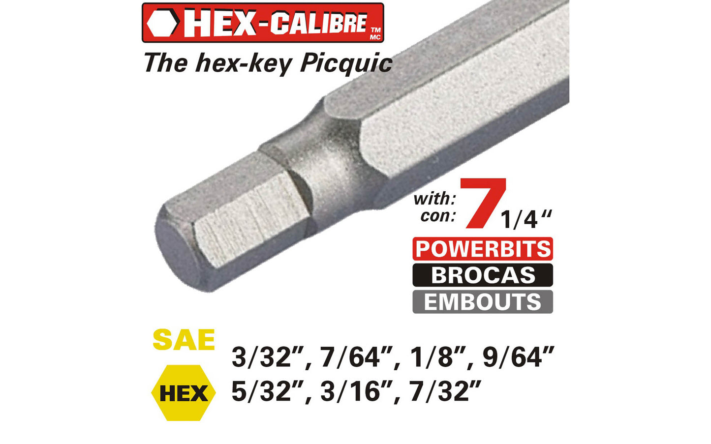 Picquic "Hex-calibre" Hex Key Multi-Bit Screwdriver - SAE