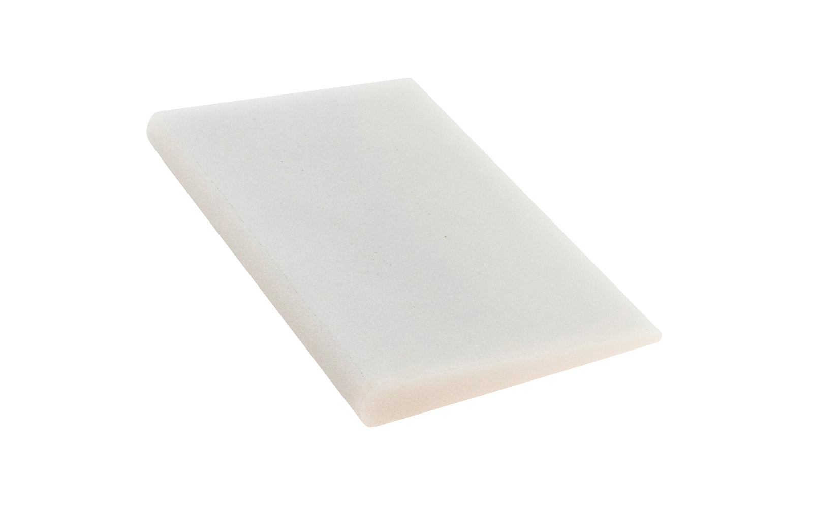 Norton Hard White Translucent Arkansas Round Edge Slip Stone. Great for final edge sharpening of carving tools & gouges. Use a few drops of mineral oil to prevent glazing while sharpening. 3" length  x  1-3/4" width  -  1/4" x 1/16" round edge radius. Made by Norton, Saint Gobain. Model HS3. Made in USA. 614636870403