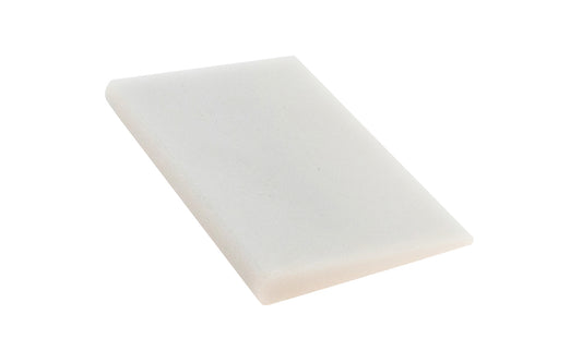 Norton Hard White Translucent Arkansas Round Edge Slip Stone. Great for final edge sharpening of carving tools & gouges. Use a few drops of mineral oil to prevent glazing while sharpening. 3" length  x  1-3/4" width  -  1/4" x 1/16" round edge radius. Made by Norton, Saint Gobain. Model HS3. Made in USA. 614636870403