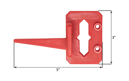 The FastCap Hinge Jig locates the centerline for a hinge. It mounts easily into the 5mm holes & using the cursor to draw a centerline. If cabinets don’t have a 5mm holes, use pins & align them along the edge of the cabinet, drill with 5mm driver bit in the drill guides. For Euro style cabinets & finding hinge's center