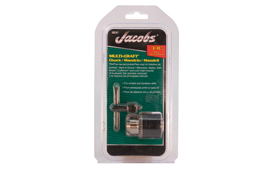 Jacobs "Multi-Craft" Chuck for corded & cordless drills. 3/8" Capacity ~ 3/8-24 Mount - 30247. 095456302471
