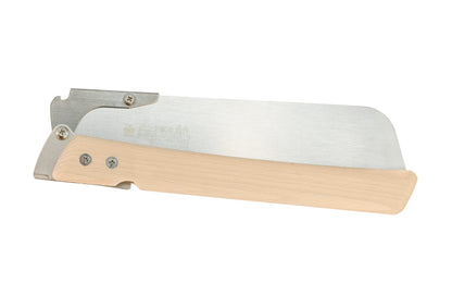 This Japanese Gyokucho Folding pull-saw "Orizuru" is a good all-purpose folding woodworking razorsaw for carpentry work, making furniture, wood crafts, bamboo crafts, etc. Saw is good for general timber & lumber, Ply wood, Laminated wood, & Particle board (OSB), MDF panel. Folding Japanese Pull Saw. Made in Japan.