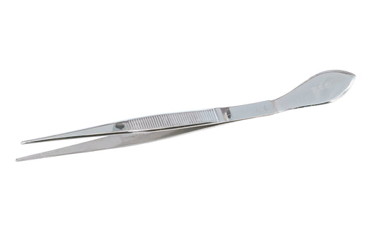 These Japanese Bonsai Tweezers with Straight Tips are used to remove insects, needles, weeds, & other fine debris around the base of the Bonsai. The spatula is well suited for tamping soil & the semi-sharp edges work well for scraping soil & loosening the soil around the edges on containers. Serrated Tips. Made in Japan