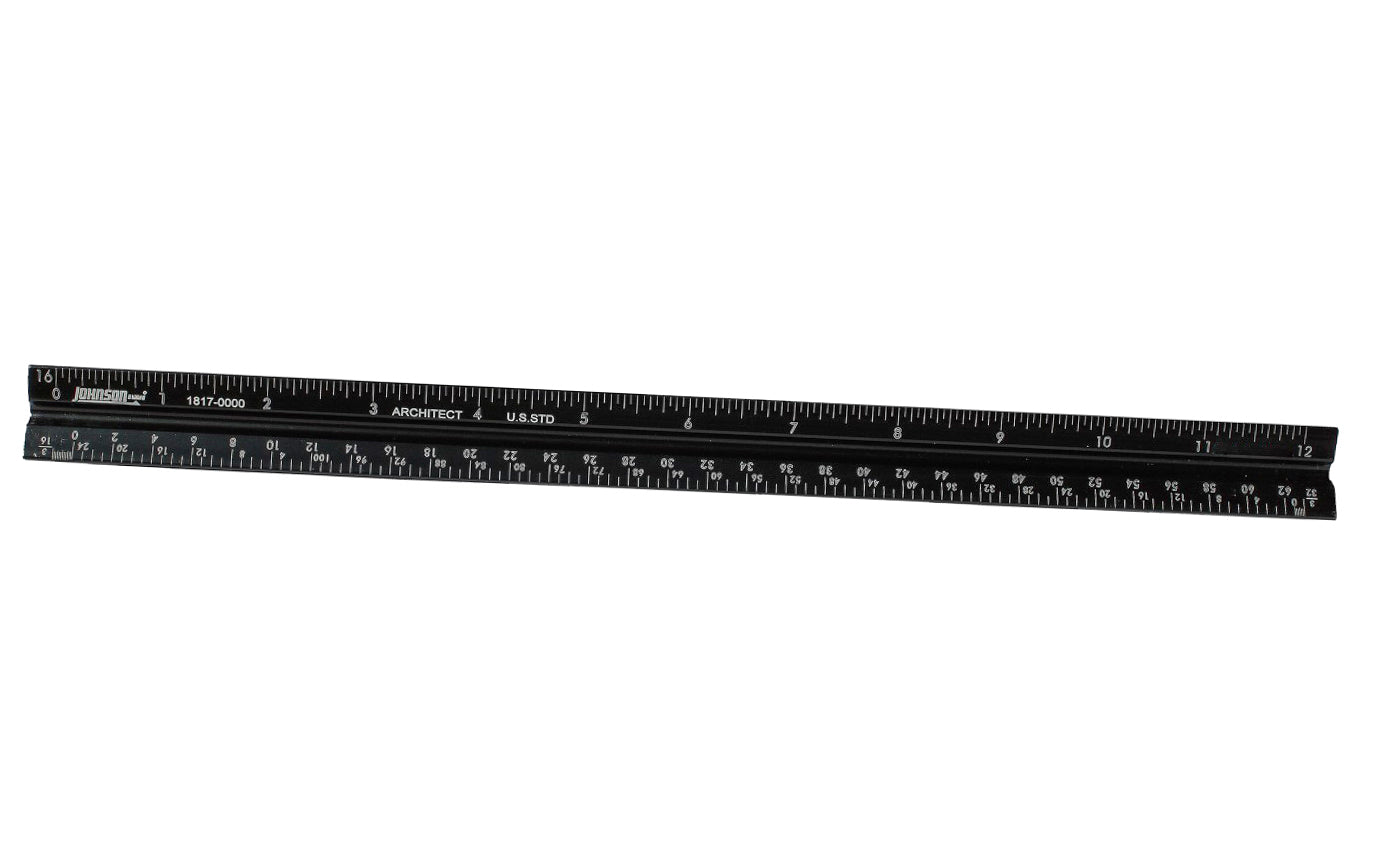 Architectural Scale Ruler, 12 inch Aluminum Architect Scale, Triangular Scale, Scale Ruler, Triangle Ruler, Drafting Ruler, Architect Ruler, Metal