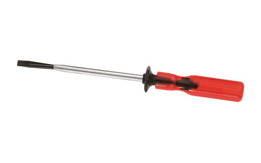 Klein Tools / Vaco Slotted Screw-Holding Screwdriver. Getting that screw to stay put while you get it in place is much easier with the Slotted Screw-Holding screwdriver. Positive gripping action holds, starts, and drives slotted screws in awkward, hard-to-reach places. Made in USA.