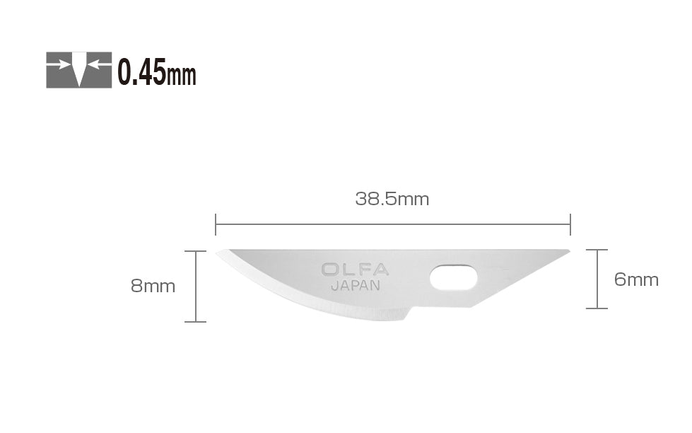 Olfa KB4-R/5 Curved Carving Art Blade, 5pk