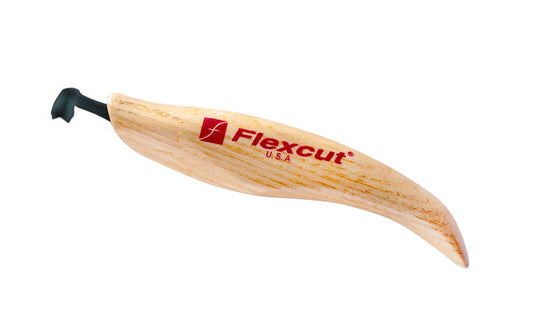Flexcut Right-Handed V-Scorp 70° x 1/4" (6 mm) KN24 is essentially a right-angled gouge designed for carving areas where the full length of a gouge will not fit. Knife carvers will find them useful for hollowing deep, narrow cavities. High Carbon Spring Steel blade, Tempered to HRC 59-61. Right Hand Scorp. 651646500241