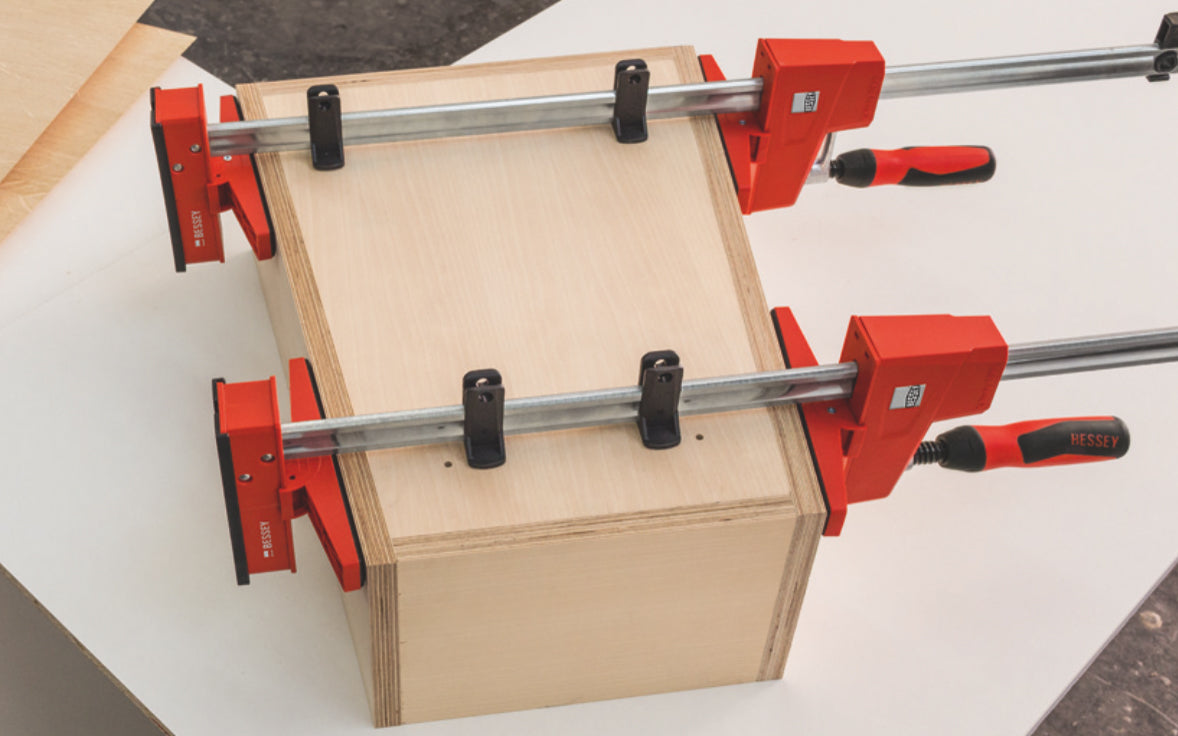 These Bessey K Body Revo Jaw Adapters are soft faced tilting pads that attach to the clamping jaws of Bessey K Body Revo clamps. Adjustable within a tilting range of -15 or +15. Ideal for glue-ups that are not 90 degrees. Suitable for KRE, KREV, KR, KRV clamps. Model No. KR-AS. Soft gripping surfaces, bevelled surface.