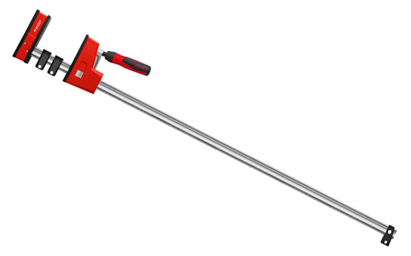 Bessey Parallel K-Body Bar Clamps are powerful clamps designed to clamp at 90 degrees to the rail with very large clamping surfaces. Converts to spreading with no tools required in seconds by removing end stop & reversing operating head. 40" opening - 3-3/4" throat depth - Model KRE3540 - Anti-slide mechanism - REVO - 788502203760