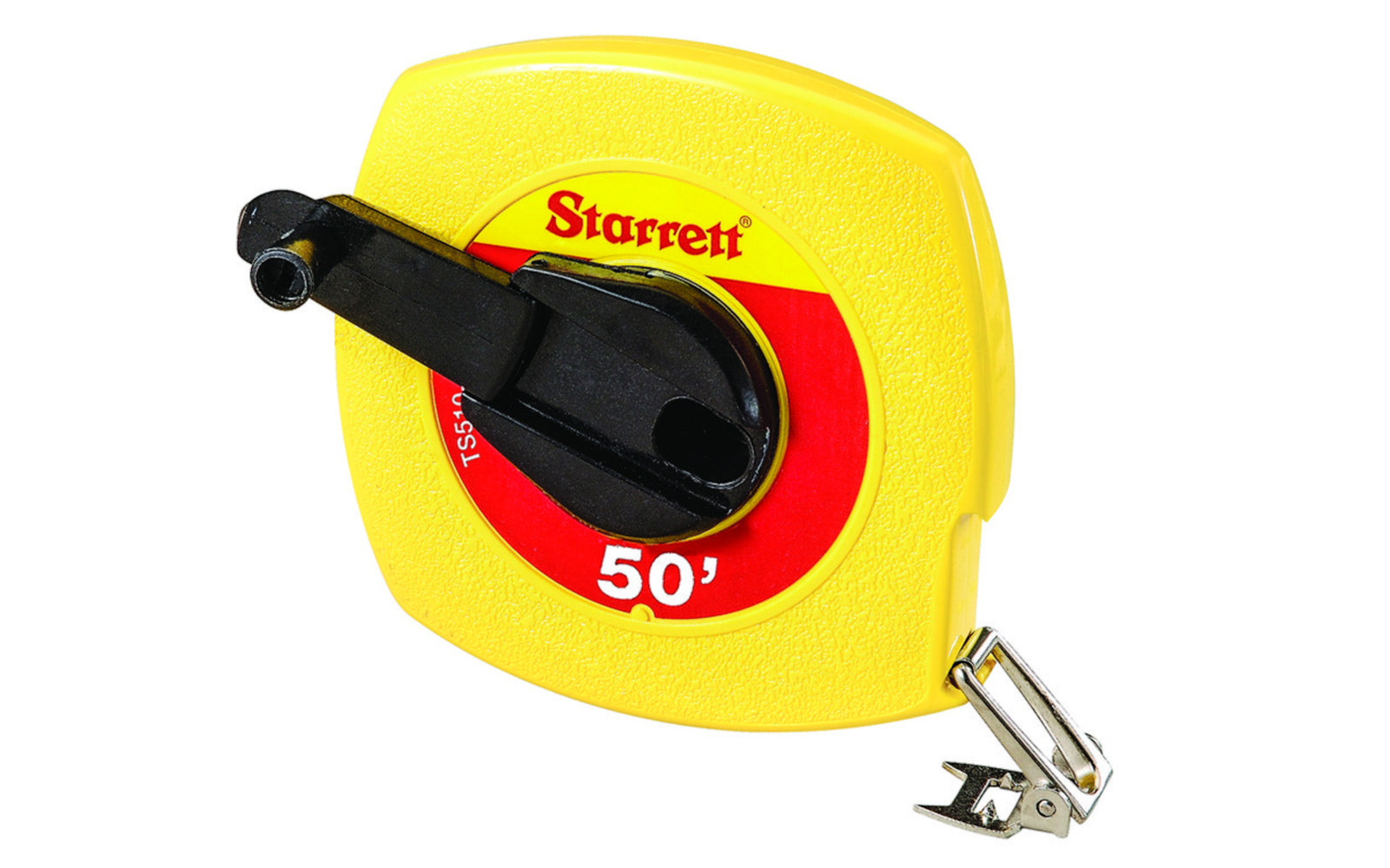 Starrett 3/8" x 50' Steel Tape Measure. The closed steel long tapes are produced with high visibility ABS plastic. These value priced long tape measures are easy to locate and difficult to damage. The steel blade provides a precise measurement of up to 50'. The blade has a clear uncluttered line and numbering style.