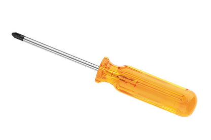 Klein Tools / Vaco Keystone "Bull Driver" Phillips Screwdriver. Precision-forged & polished blades with black tips. Available in #1, #2, & #3 sizes. Tough amber, smooth Comfordome handle. Chrome-plated shaft. Made in USA.