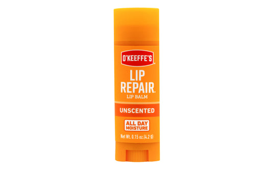 O'Keeffe's Lip Repair heals, relieves, & repairs extremely dry, cracked lips. Absorbs quickly to provide instant relief. Unscented. Made in USA. 722510002960