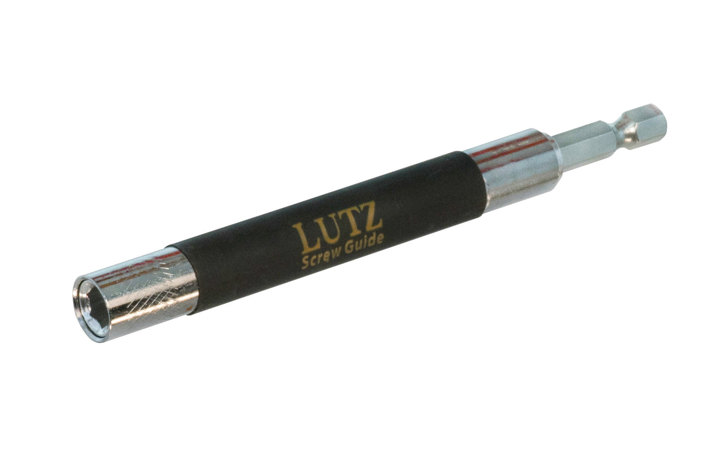 Lutz Magnetic Screw Guide. The outer sleeve slides over screwhead & helps to keep the bit in the screwhead recess. Especially usefully with slotted screws. Model No. 23056. 052427230560