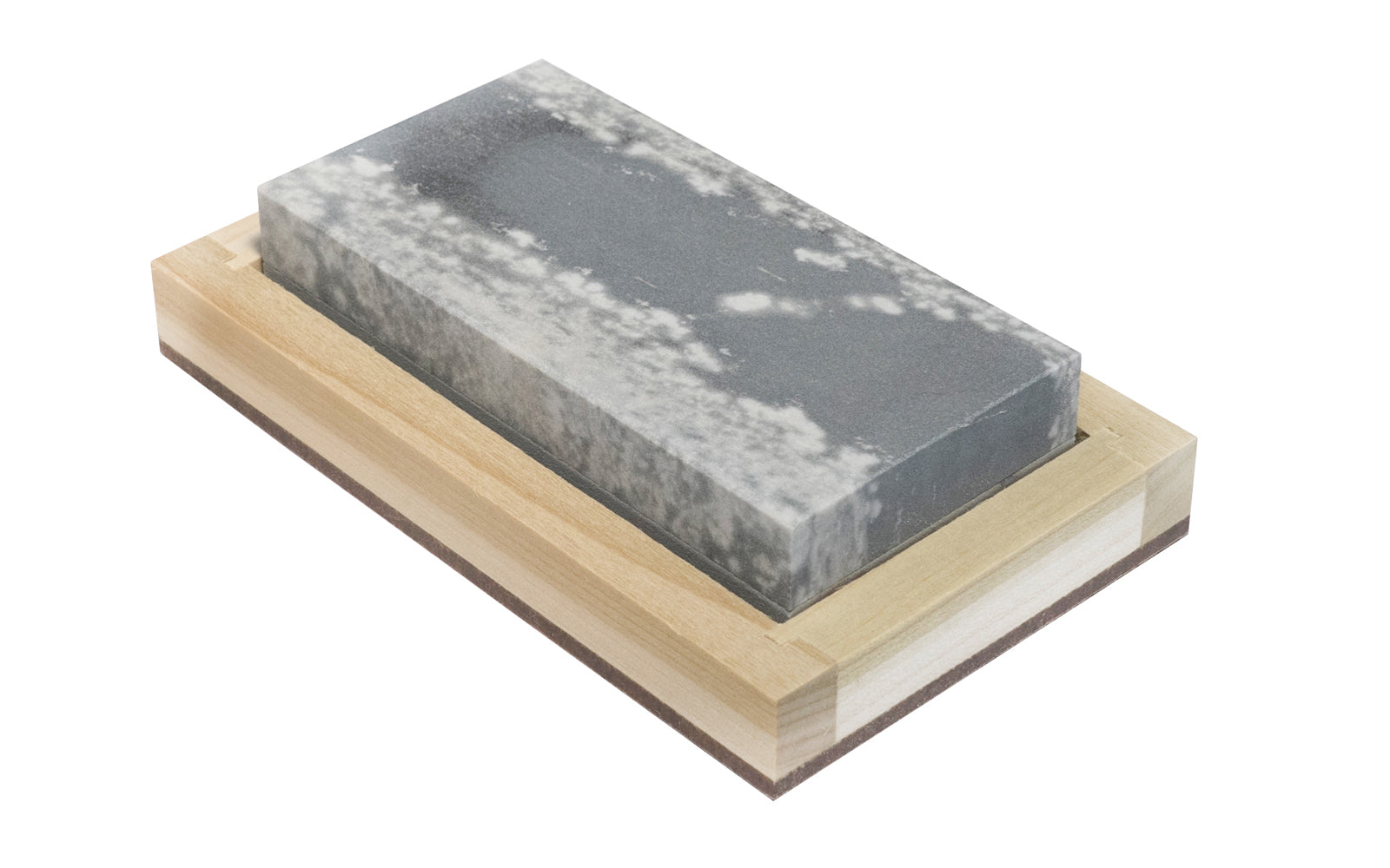 Made in USA · 4" Long  x  2" Wide  x  1" Thick ~ Model MFC-4 ~ Hard & Soft Arkansas Stone laminated together - Soft Arkansas: Extra-fine stone good for starting an edge on tools - Hard Arkansas: Super-fine stone that is satisfactory for the final edge ~ Use mineral oil when sharpening - Bench Stone - Wooden Box