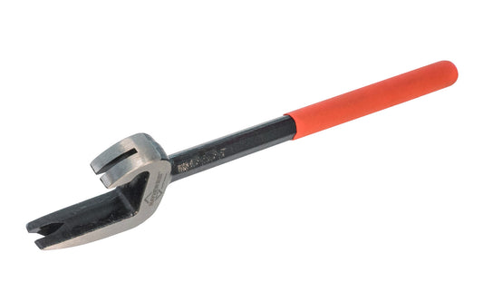 Mayhew Lumber Leveraging Tool & Nail Puller is used to tweak or adjust bent or warped lumber; adjust studs, joints, or rafters. Demolition uses include pulling nails, wedging, stripping, & wrecking. Only for use on lumber. Powder-coated finish with a cushion-grip handle. Model No. 41500. Long handle for better leverage