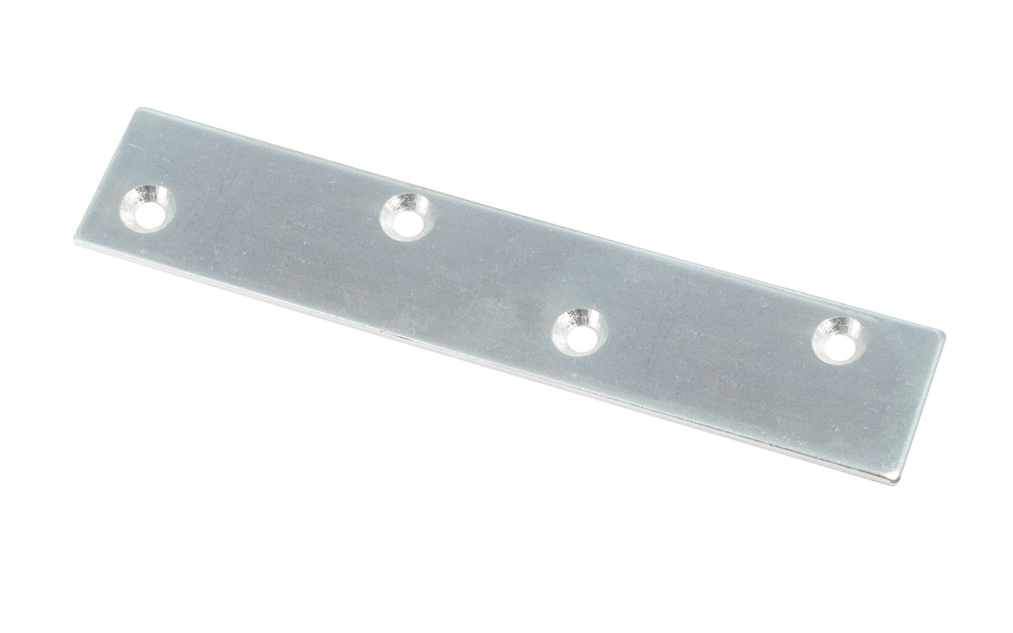 These flat mending plate irons are designed for furniture, cabinets, shelving support, etc. Allows for quick & easy repair of items in the workshop, home, & other applications. Made of steel material with a zinc plated finish. Countersunk holes. Sold as singles, or bulk box of (20) mending braces. 5"  long size.  Screws not included.