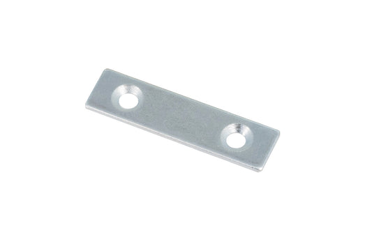 These flat mending plate irons are designed for furniture, cabinets, shelving support, etc. Allows for quick & easy repair of items in the workshop, home, & other applications. Made of steel material with a zinc plated finish. Countersunk holes. Sold as singles, or bulk box of (48) mending braces. 2"  long size.
