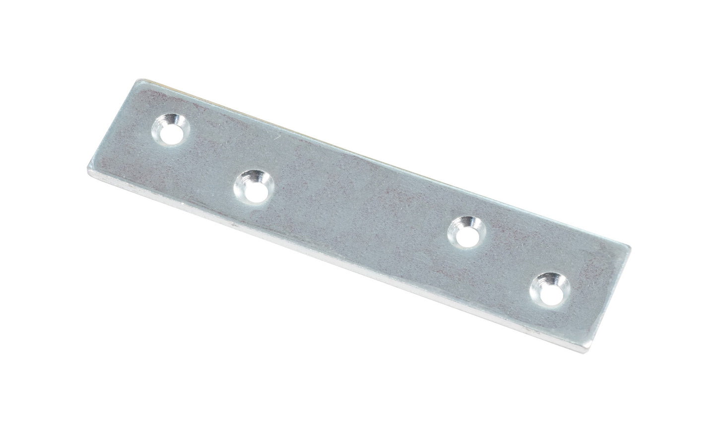 These flat mending plate irons are designed for furniture, cabinets, shelving support, etc. Allows for quick & easy repair of items in the workshop, home, & other applications. Made of steel material with a zinc plated finish. Countersunk holes. Sold as singles, or bulk box of (48) mending braces. 4"  long size. 