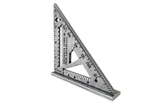 The Swanson 7" Speed Square Pro & 4-1/2" Speed Trim Square. Five tools in one: a try square, a miter square, a protractor, a line scriber, & a saw guide. They are constructed of durable heavy-gauge aluminum alloy & have black engraved markings. Value pack.  Made in USA. Model No. S0100-AS0145. 038987014529