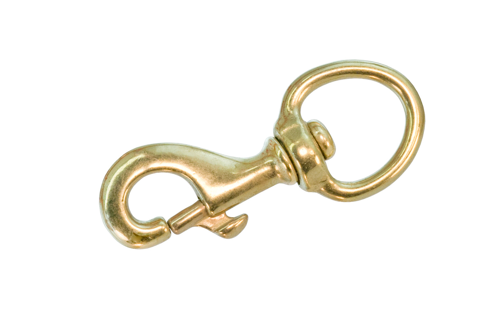Solid Brass 1" Swivel Eye Bolt Snap. Made of solid brass material. 1" eye size opening inside diameter. 7/16" opening capacity.