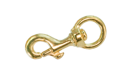Solid Brass 3/4" Swivel Eye Bolt Snap. Made of solid brass material. 3/4" eye size opening inside diameter. 3/8" opening capacity.