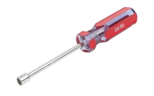 This GreatNeck 1/4" x 4" Nut Driver combines a long handle with a hollow shaft to withstand the most demanding applications. Constructed of chrome vanadium steel for strength and durability, its handle is made with the highest quality acetate.  Made in USA. Model ND5C.