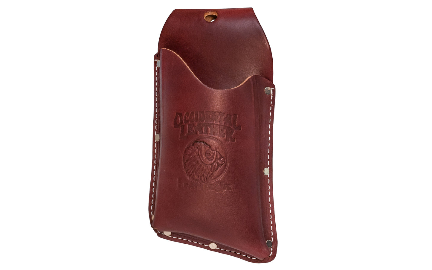 Occidental Leather Nail Strip Holder - Model 5545 - Fits up to a 3" work belt - Leather Strip Holster - Riveted Hand Made - 759244177305 - Occidental Leather's belt worn nail strip holster accepts nail strips up to 16D size for nail guns. Constructed of heavy belting leather. Inside dimensions: 3-1/2" x 6-1/4" 