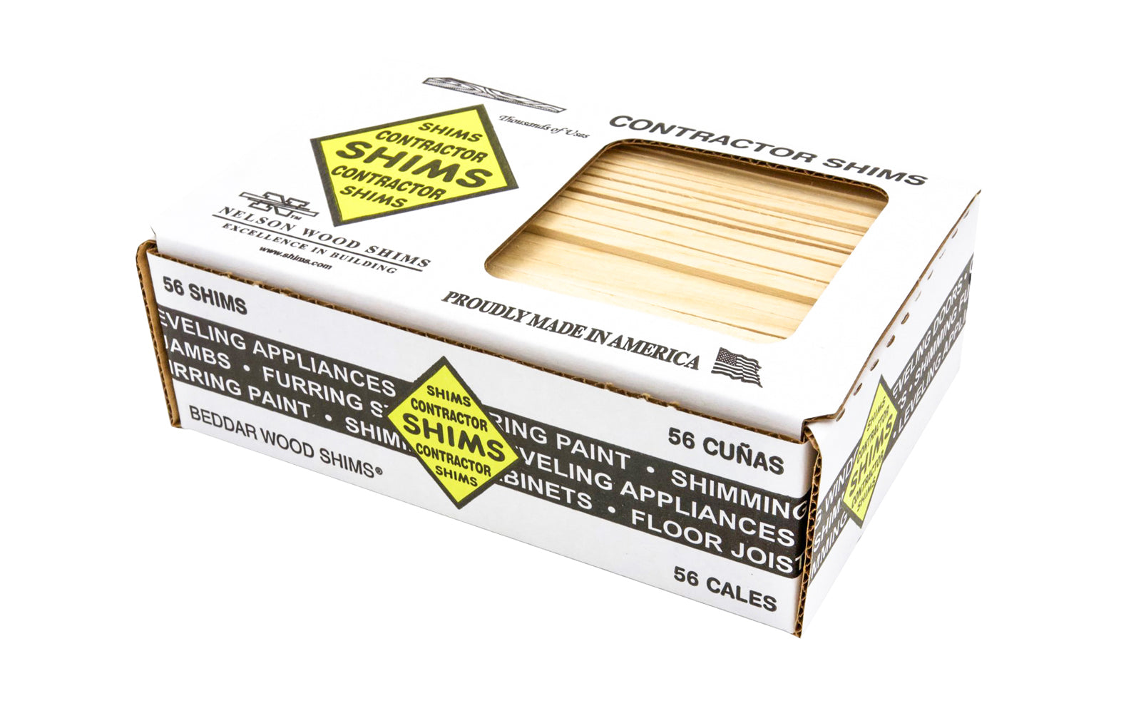 Nelson Wood Shims Contractor Pack - 8 Long ~ 56 Box Pack