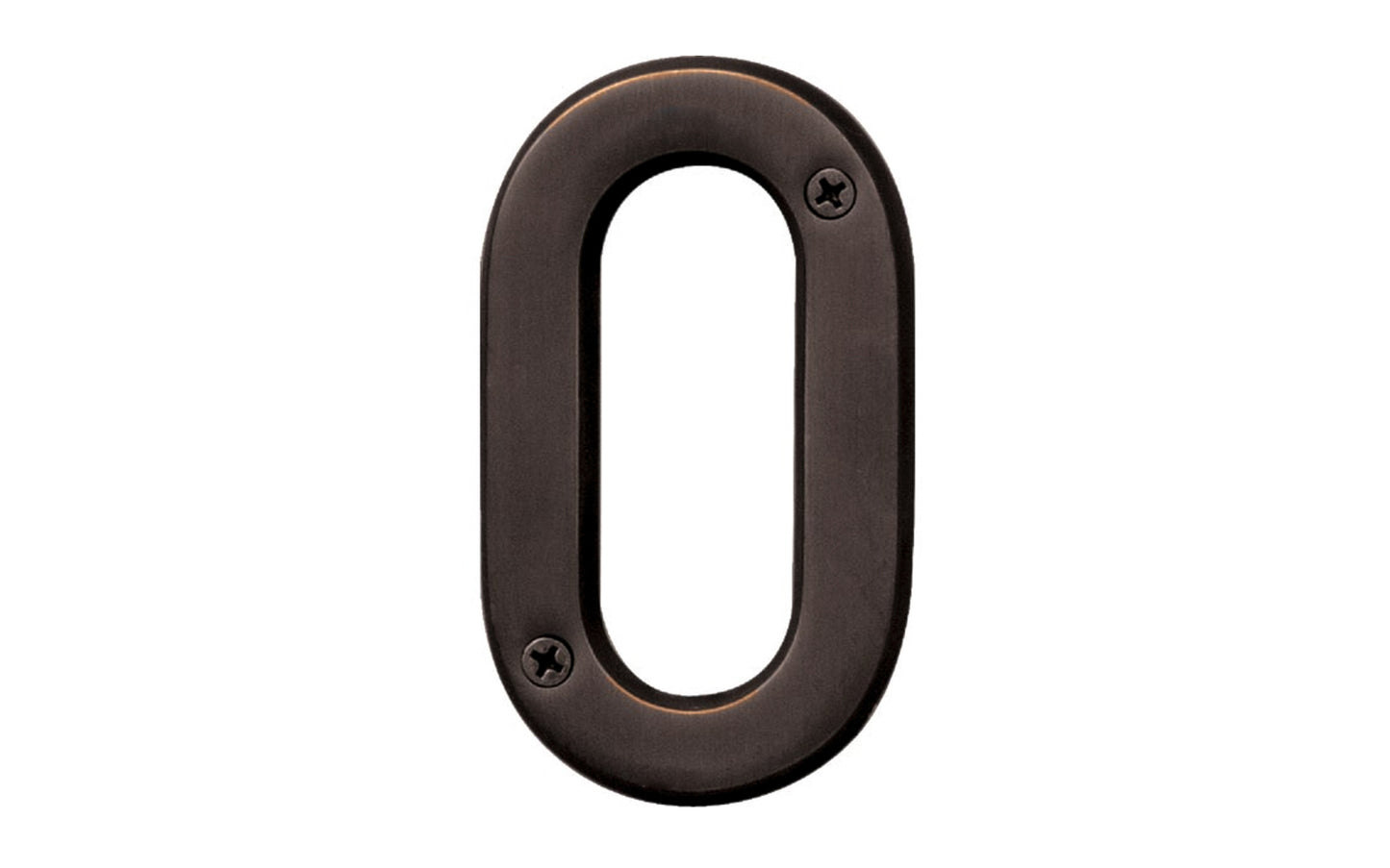 #0 Zero House Number ~ 4" size ~ Made of solid brass material with an oil rubbed bronze finish. Hy-Ko Model BR-420WB/0. Number "0" house number. Old World Bronze finish. Hardware house numbers for outdoors. Includes screws. 029069309404. 