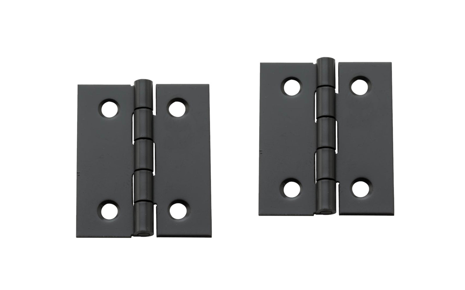 1-1/2" x 1-1/4" Oil Rubbed Bronze Hinges ~ 2 Pack are designed to add a decorative appearance to small chests, jewelry boxes, small cabinet doors, craft projects. Made of steel material with an oil rubbed bronze finish. 1-1/2" high x 1-1/4" wide. Surface mount. Non-removable pin. National Hardware Model No. N211-020. 886780014280. Pair of hinges