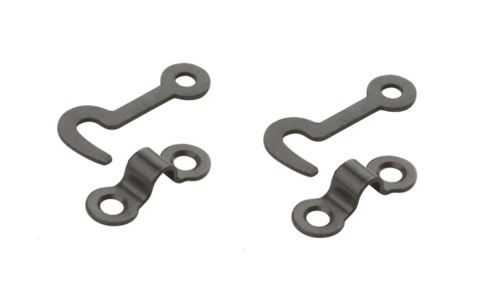 Small Hooks & Staples - 2 Pack. These small small hooks & staples are designed for small chests, jewelry boxes, craft projects, etc. Hook & loop design can be used for left or right hand applications. Sold as two hooks & staples in pack. Oil rubbed bronze