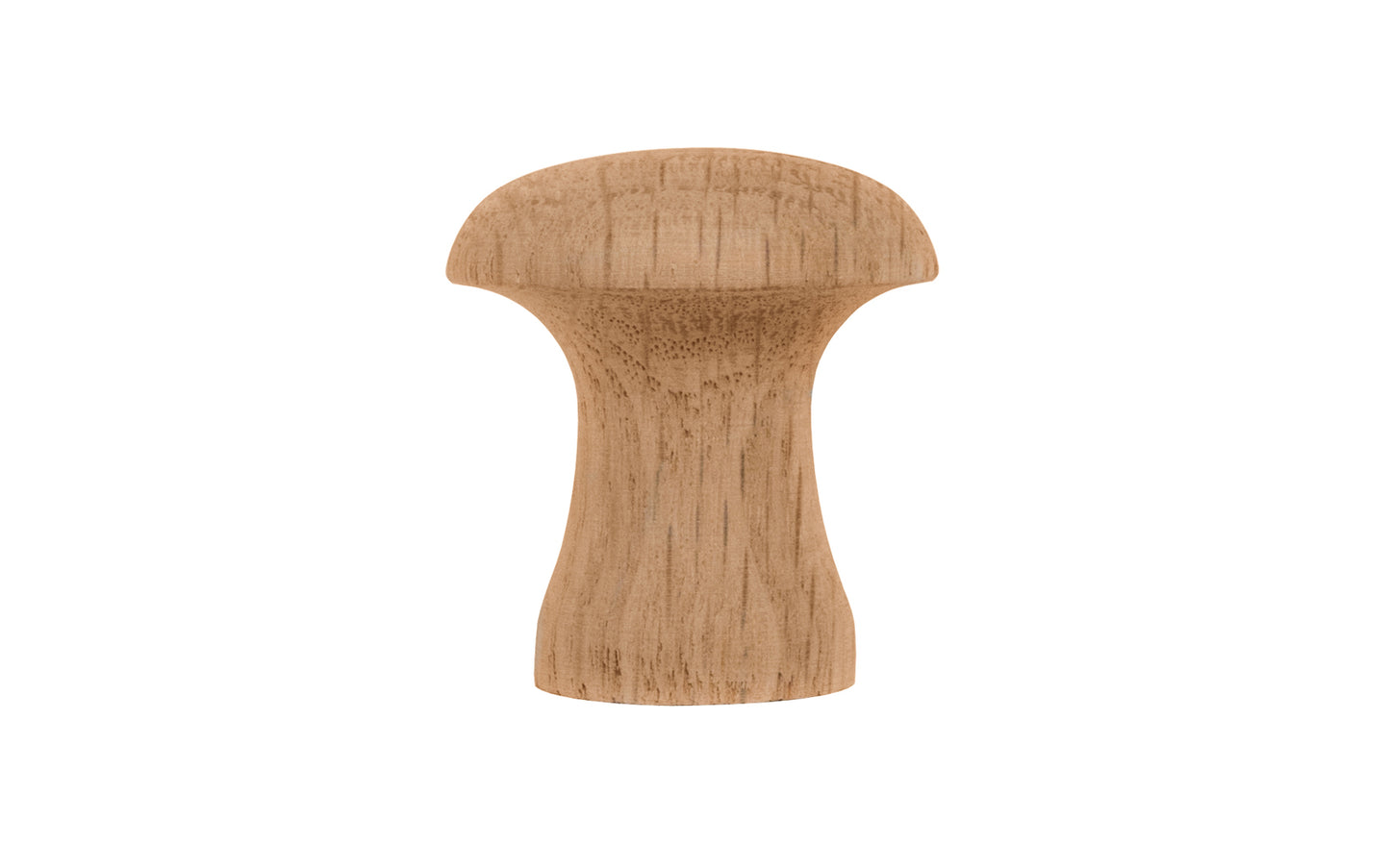 Classic & traditional Shaker-style solid wood cabinet knobs. Oak Wood Knob. These charming wood knobs have a smooth & attractive look & feel. Wooden shaker knob for cabinets, drawers, & furniture. Unfinished mushroom shape wood knob.