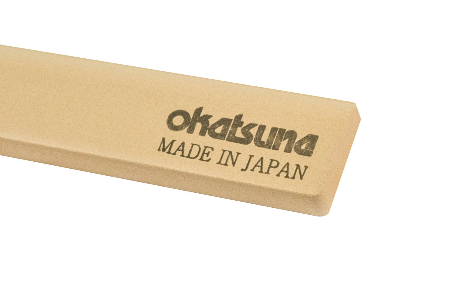 This Sharpening Waterstone by Okatsune uses only water as a sharpening agent. Slight round radius on one side on stone. Great for pruners. Medium grit waterstone. 4968779412010. Model 412. 6" Long  x  1" Wide  x  3/8" Thick . Made in Japan. Japanese waterstone.