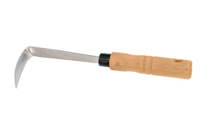 Made in Japan · Japanese Konkon Gama Stainless Steel Serrated Sickle Weeder. Made of stainless steel, the blade of this weeder is serrated & cuts tough weeds & roots. The blade is slightly curved which will help dig into the soil easily. Japanese Asano Weeder with Serration. Hardwood handle. 4538781020727. Taper Tip