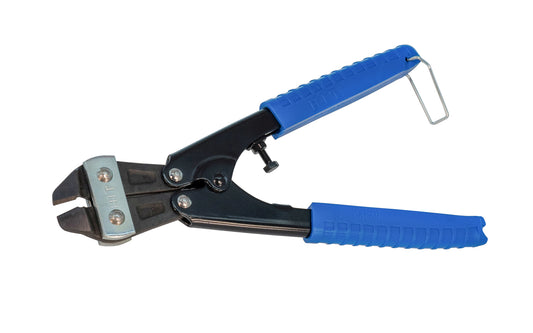 Japanese "Hit" 45° Offset Mini Bolt Cutters are compound action, end cutting pliers. The cutting capacity is 9/64" (3.5 mm) mild steel & 1/16" (2.0 mm). jaws are made of drop forged high grade alloy tool steel with heat treated, blades. Maximum hardness of material to be cut: Brinell 370 / Rockwell C-40. Made in Japan.