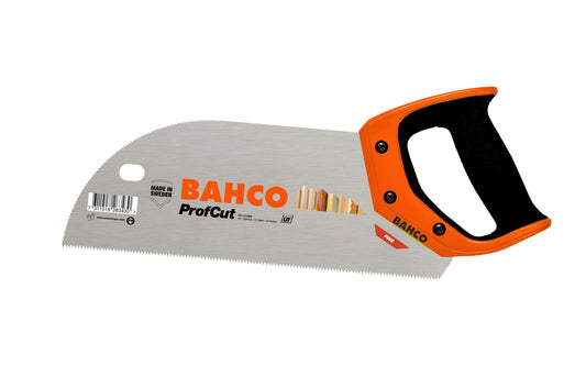 This Bahco 12" Pro-Grade Veneer Saw 14 TPI is originally designed for extra thin veneer wood, but is used more for cutting a wide range of panelboards, plywood, laminates, & plastics. The teeth on the curved nose allow to start a cut in the middle of the panel. 7311518263430. Model PC-12-VEN.  Made in Sweden